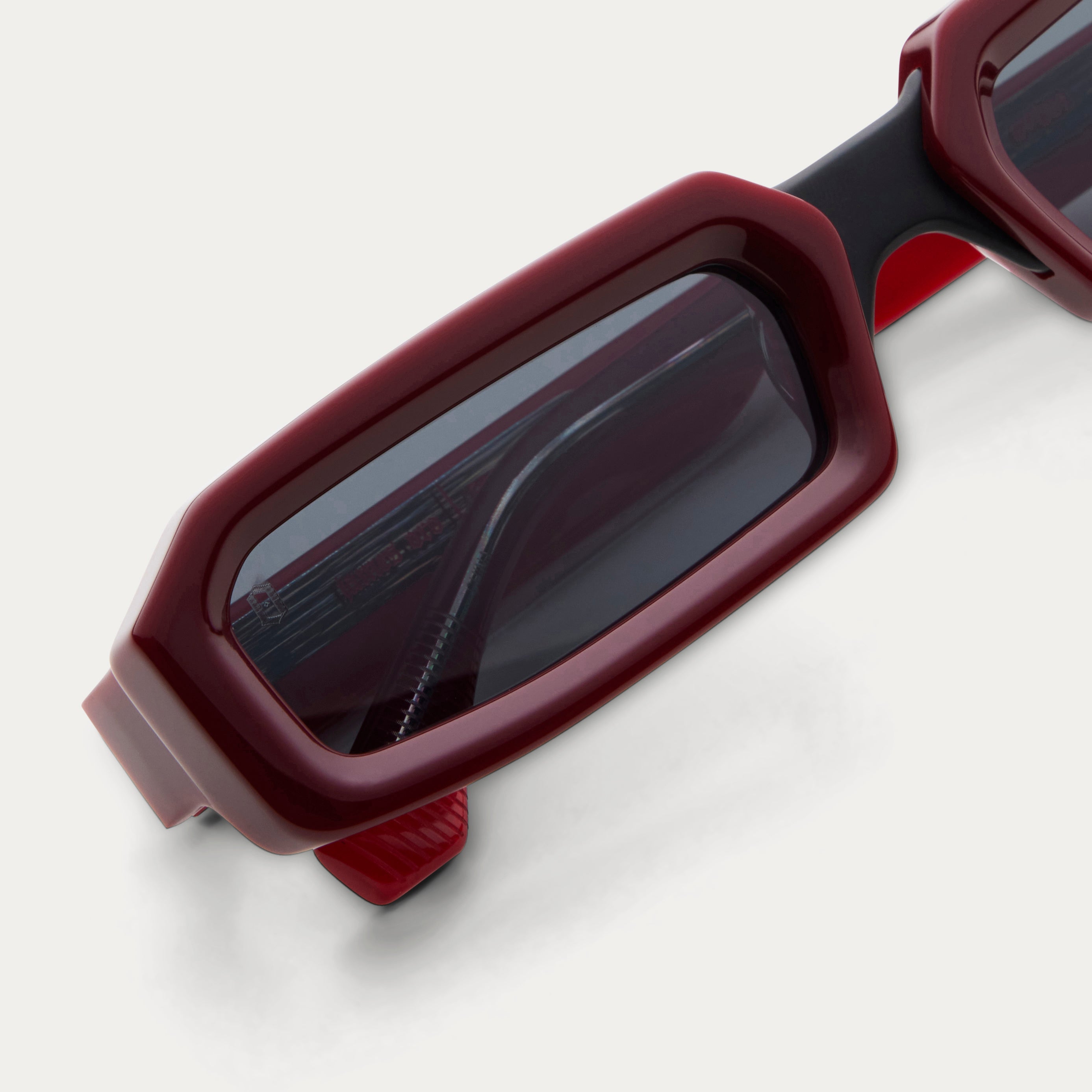 JAMES ORO store Red Rectangle Sunglasses